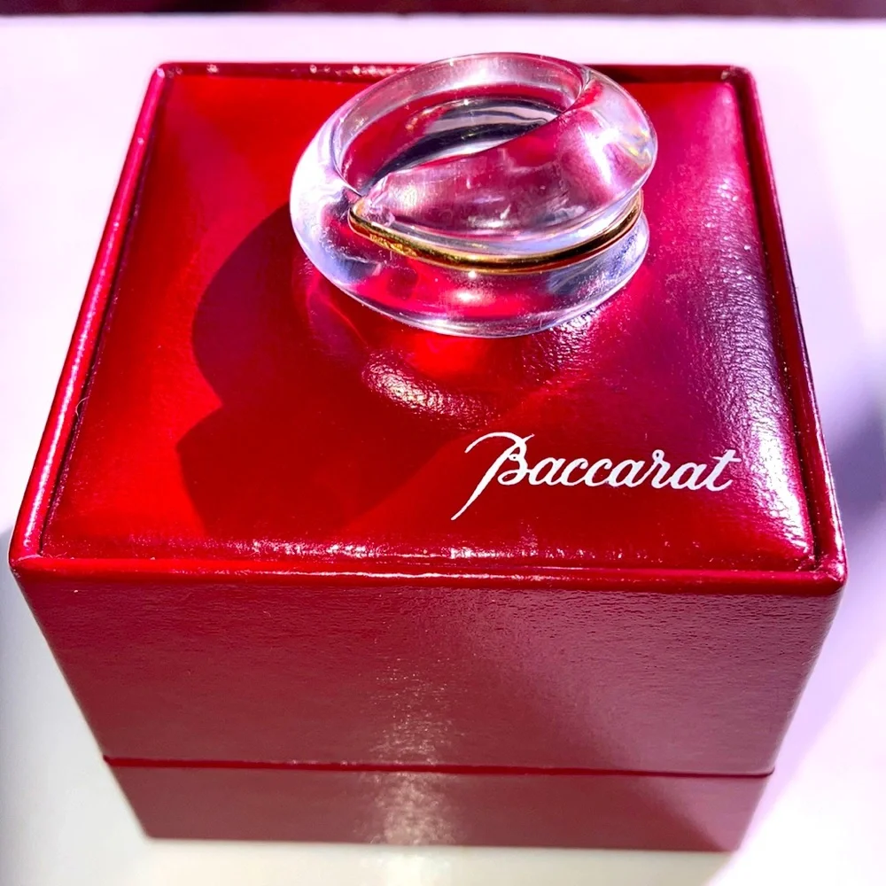 18k GOLD BACCARAT ring  with tag and box. size 5.5 - Picture 5 of 5